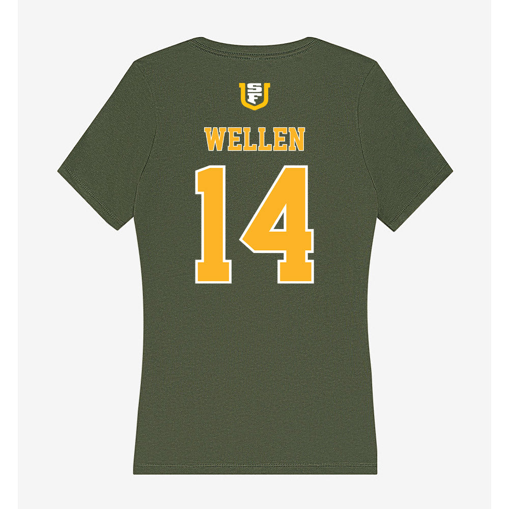 USFCA - NCAA Baseball : Braden Wellen - Women's V-Neck T-Shirt-1