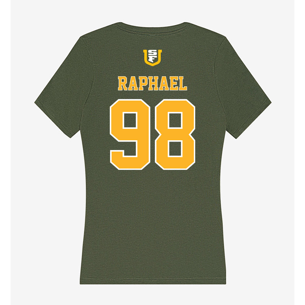 USFCA - NCAA Men's Soccer : David Raphael - Women's V-Neck T-Shirt-1
