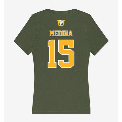 USFCA - NCAA Men's Soccer : Adrian Medina - Women's V-Neck T-Shirt-1
