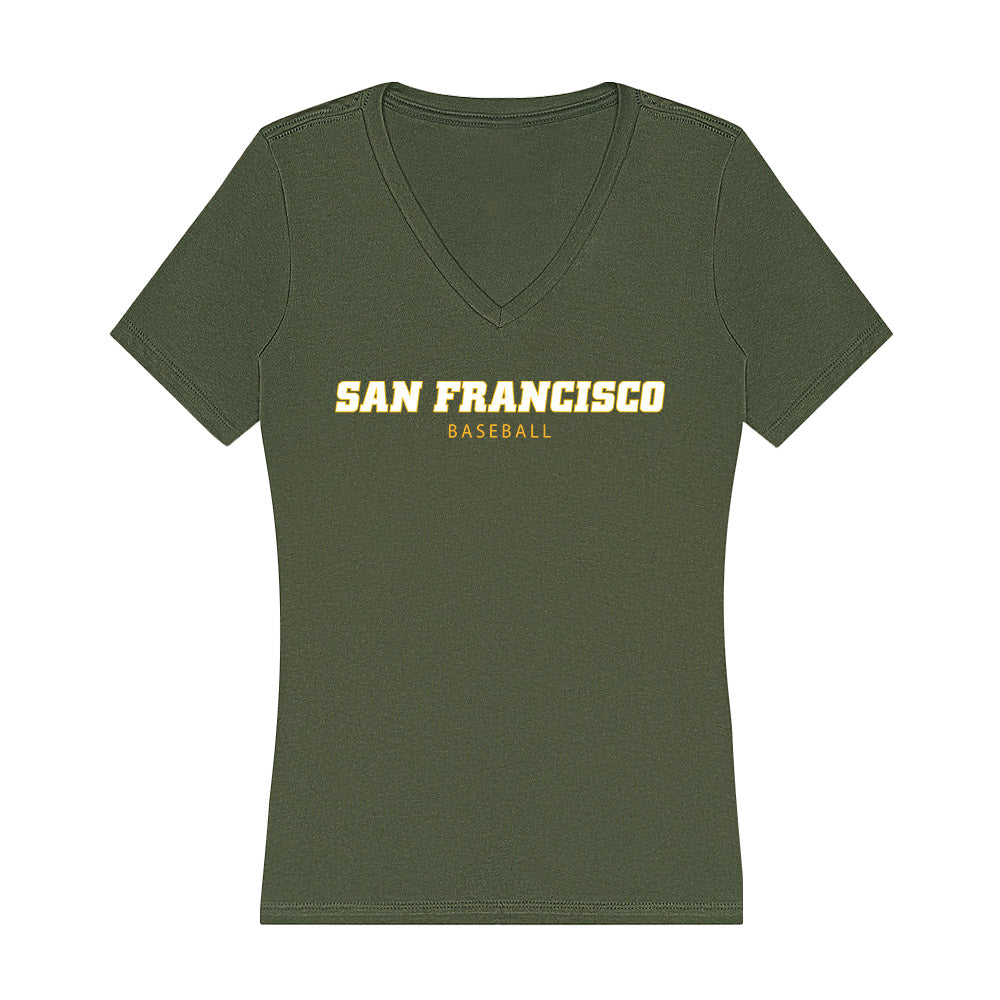 USFCA - NCAA Baseball : AC Cabrera - Women's V-Neck T-Shirt-0