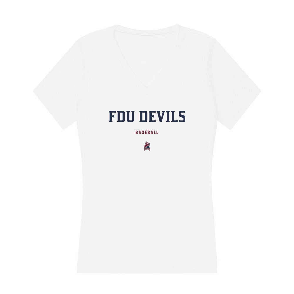 FDU Florham - NCAA Baseball : CJ Bates - Women's V-Neck T-Shirt-0