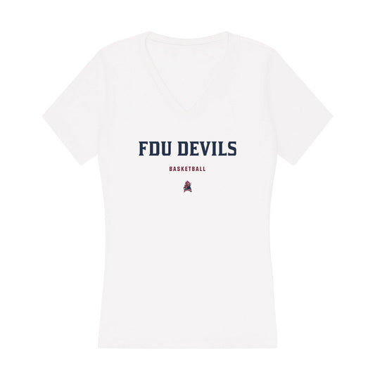 FDU - NCAA Men's Basketball : Aidan Shea - Women's V-Neck T-Shirt-0