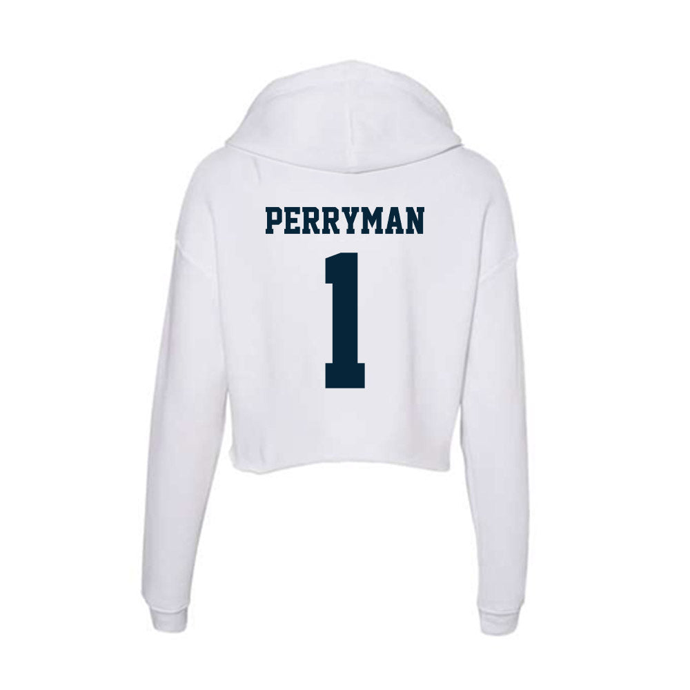 Utah State - NCAA Men's Basketball : Elijah Perryman - Women's Crop Fleece Hoodie-1