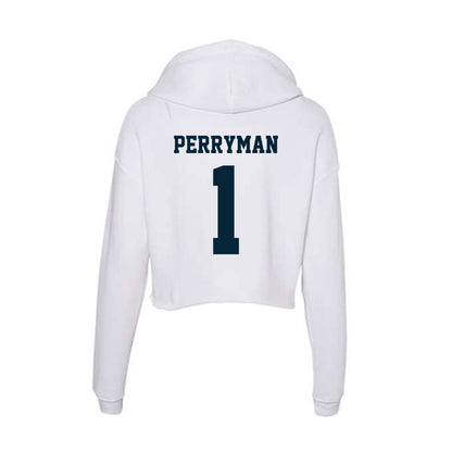 Utah State - NCAA Men's Basketball : Elijah Perryman - Women's Crop Fleece Hoodie-1
