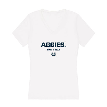Utah State - NCAA Men's Track & Field : Gavin Beierle - Women's V-Neck T-Shirt-0