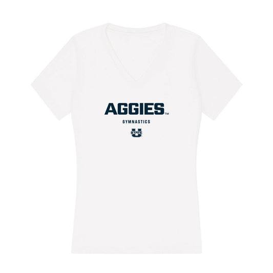 Utah State - NCAA Women's Gymnastics : Mya Witte - Women's V-Neck T-Shirt-0