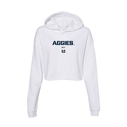 Utah State - NCAA Men's Golf : Diego Vargas - Women's Crop Fleece Hoodie-0