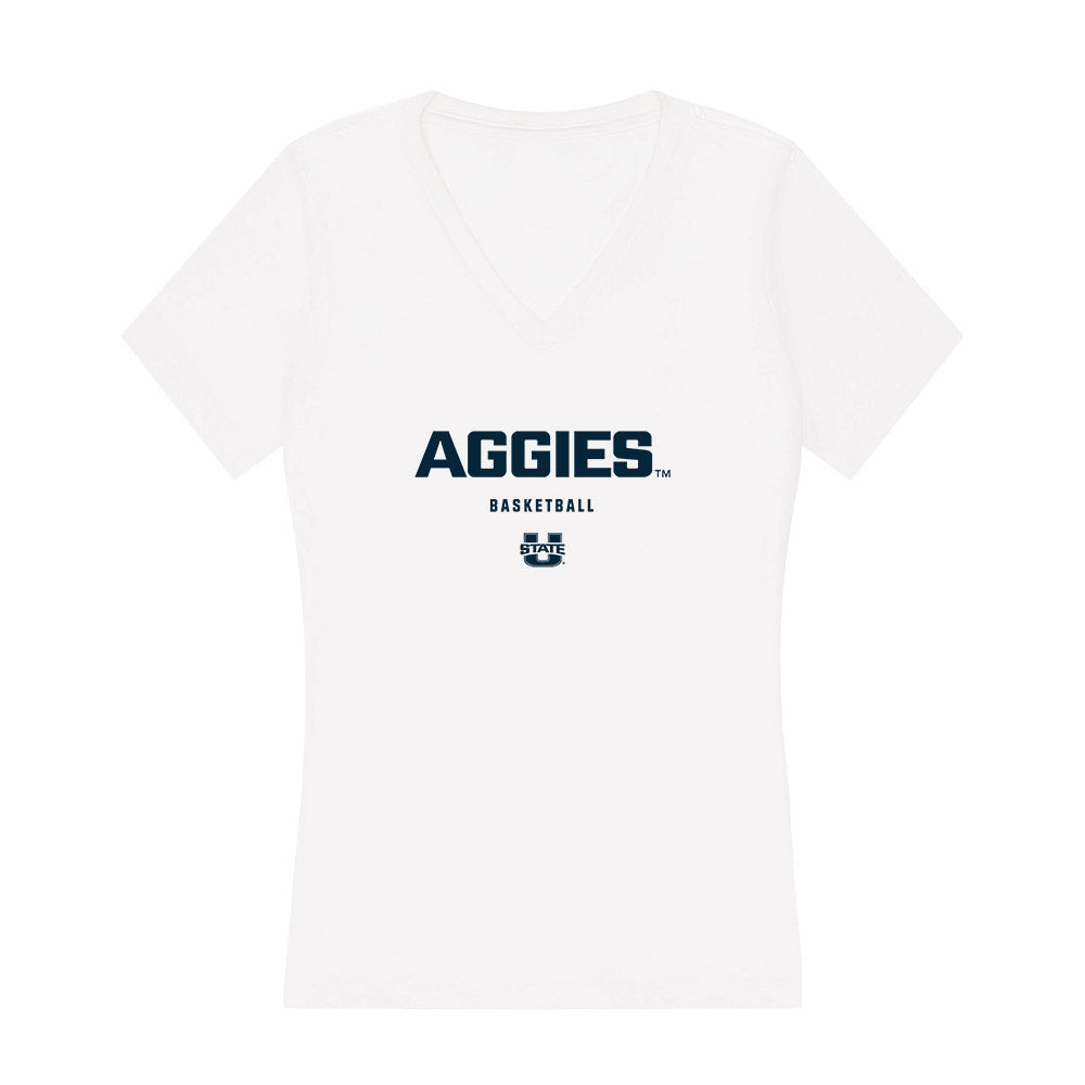 Utah State - NCAA Women's Basketball : Elise Livingston - Women's V-Neck T-Shirt-0