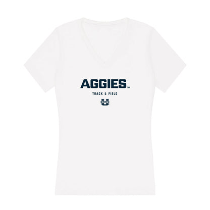 Utah State - NCAA Men's Track & Field : Mackenzie Patten - Women's V-Neck T-Shirt-0