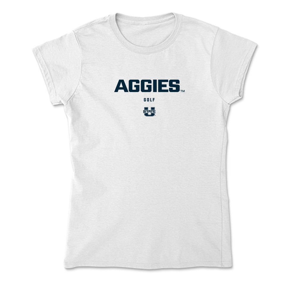 Utah State - NCAA Men's Golf : Luis Cantu - Soft Style Women’s T-Shirt-0