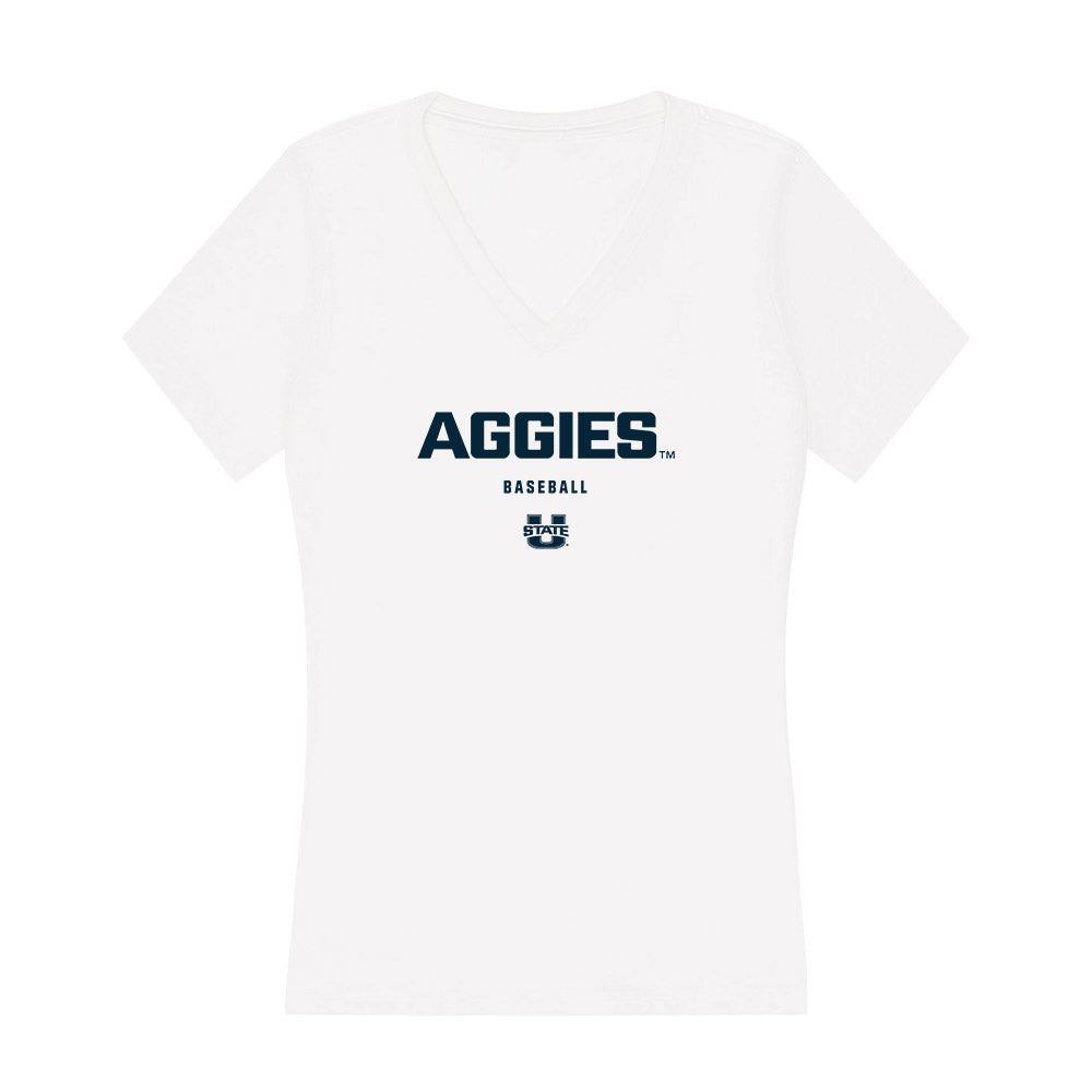 Utah State - NCAA Baseball : Hayden Gardner - Women's V-Neck T-Shirt-0