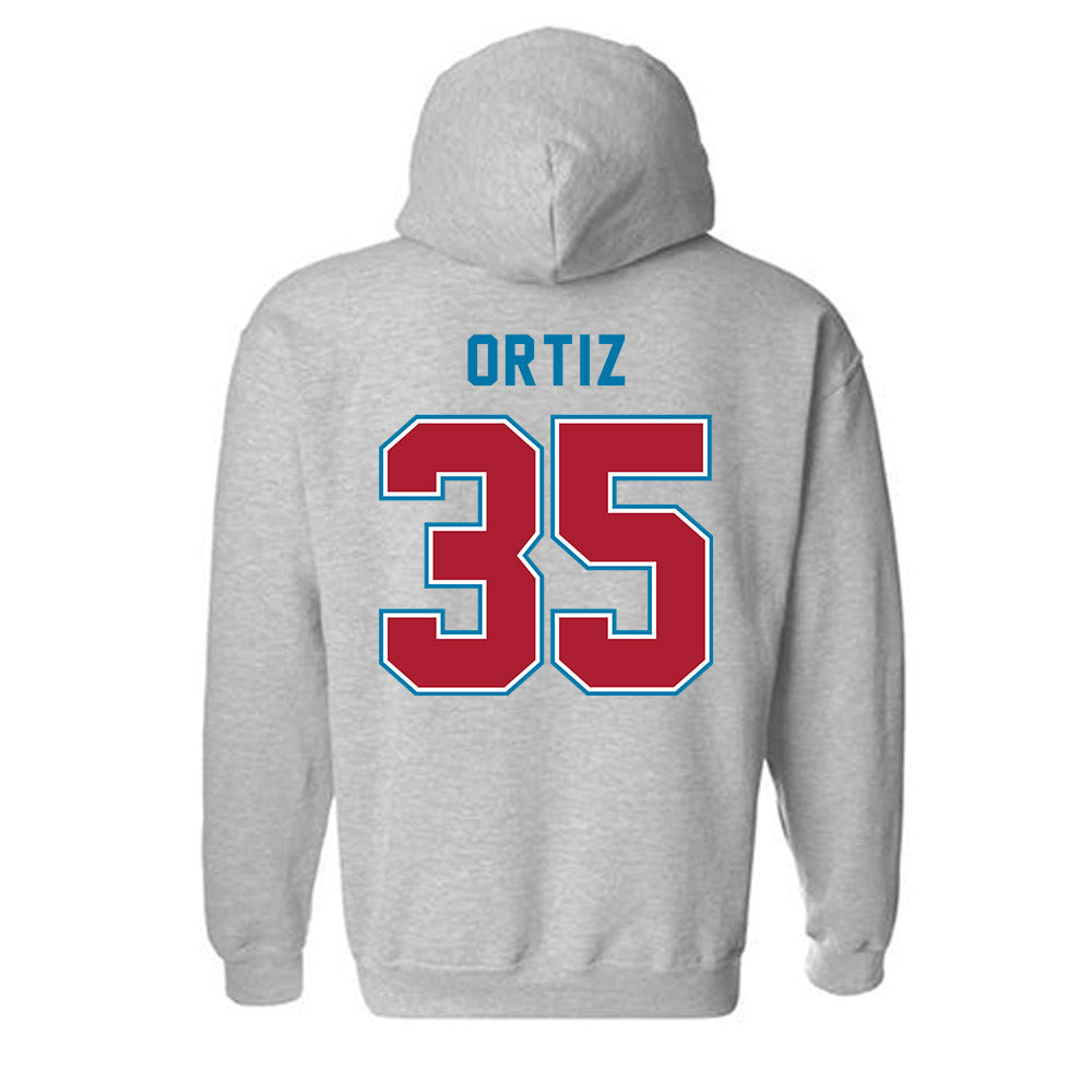 LMU - NCAA Baseball : Jordan Ortiz - Classic Shersey Hooded Sweatshirt-1