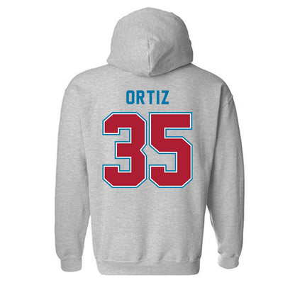 LMU - NCAA Baseball : Jordan Ortiz - Classic Shersey Hooded Sweatshirt-1