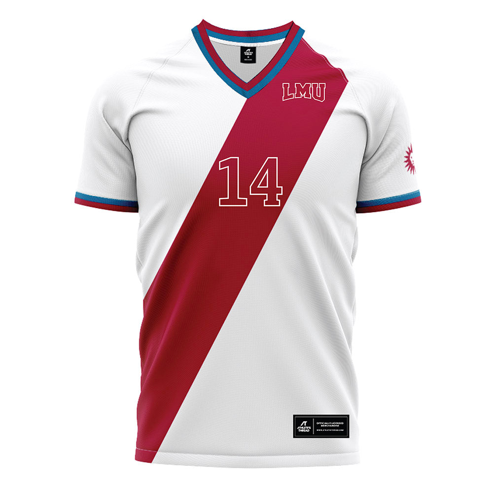 LMU - NCAA Men's Soccer : Skyler Wright - White Soccer Jersey-0