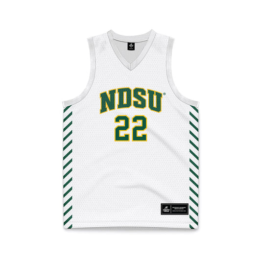 NDSU - NCAA Men's Basketball : Oliver Junker - White Basketball Jersey-0