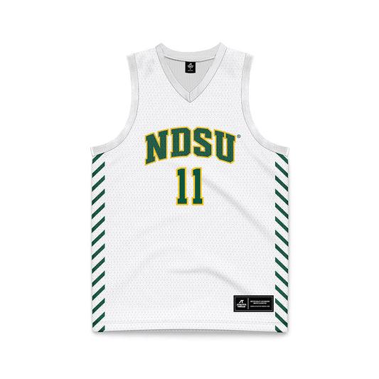 NDSU - NCAA Men's Basketball : Jack Robison - White Basketball Jersey-0