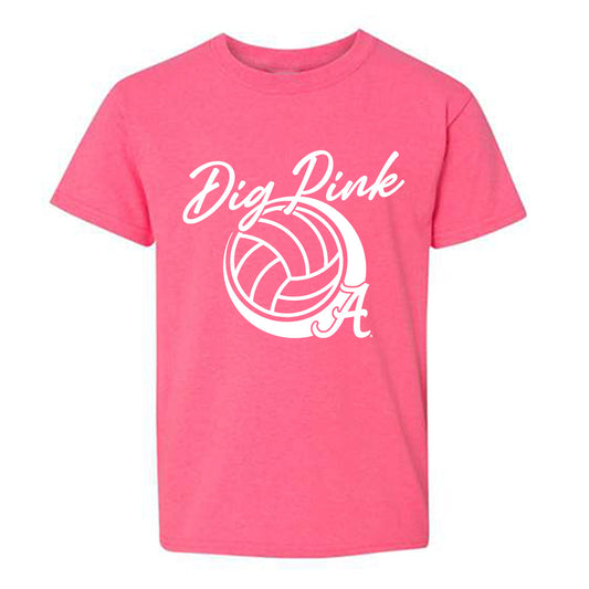 Alabama - NCAA Women's Volleyball : Breast Cancer Youth T-Shirt-0