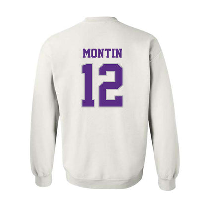 Stonehill - NCAA Men's Basketball : Eino Montin - Classic Shersey Crewneck Sweatshirt-1
