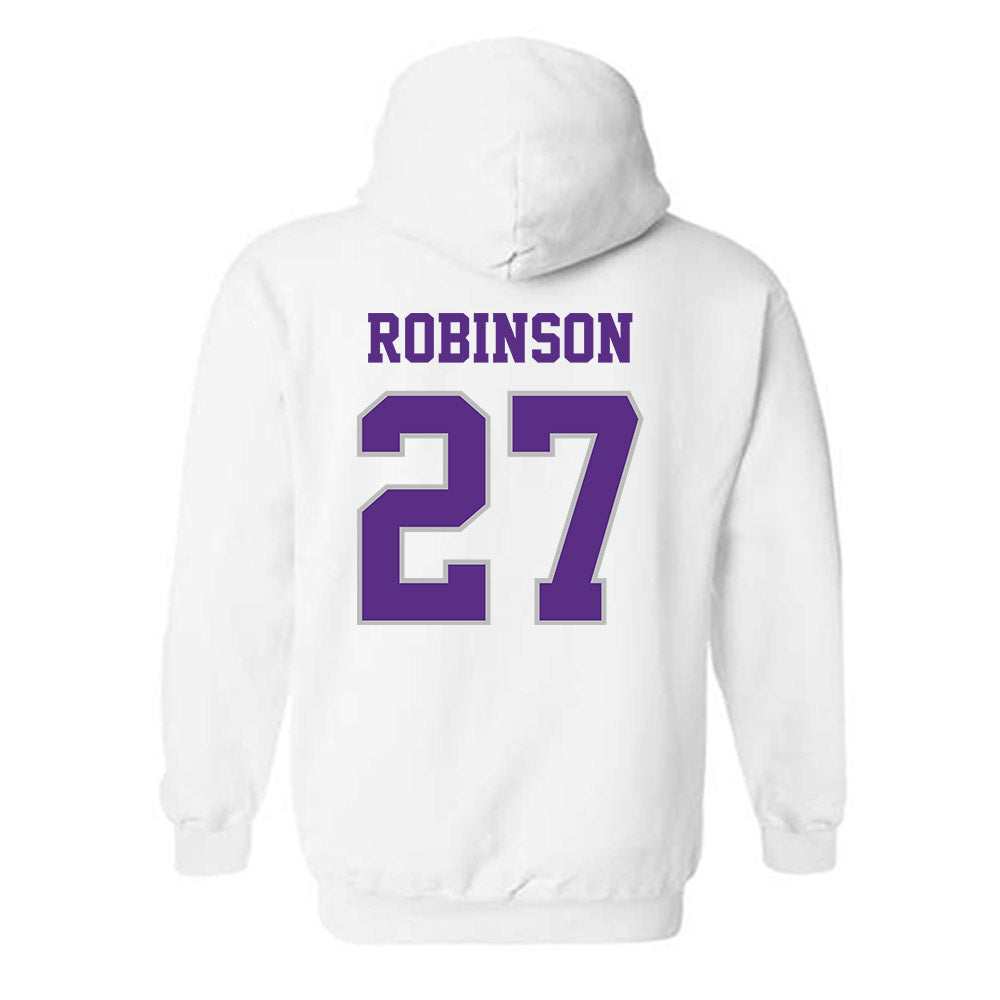 Stonehill - NCAA Baseball : Kacin Robinson - Classic Shersey Hooded Sweatshirt-1