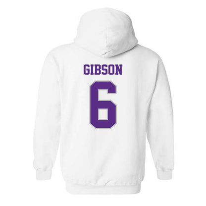 Stonehill - NCAA Men's Ice Hockey : Justin Gibson - Classic Shersey Hooded Sweatshirt-1