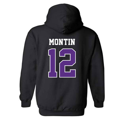 Stonehill - NCAA Men's Basketball : Eino Montin - Classic Shersey Hooded Sweatshirt-1