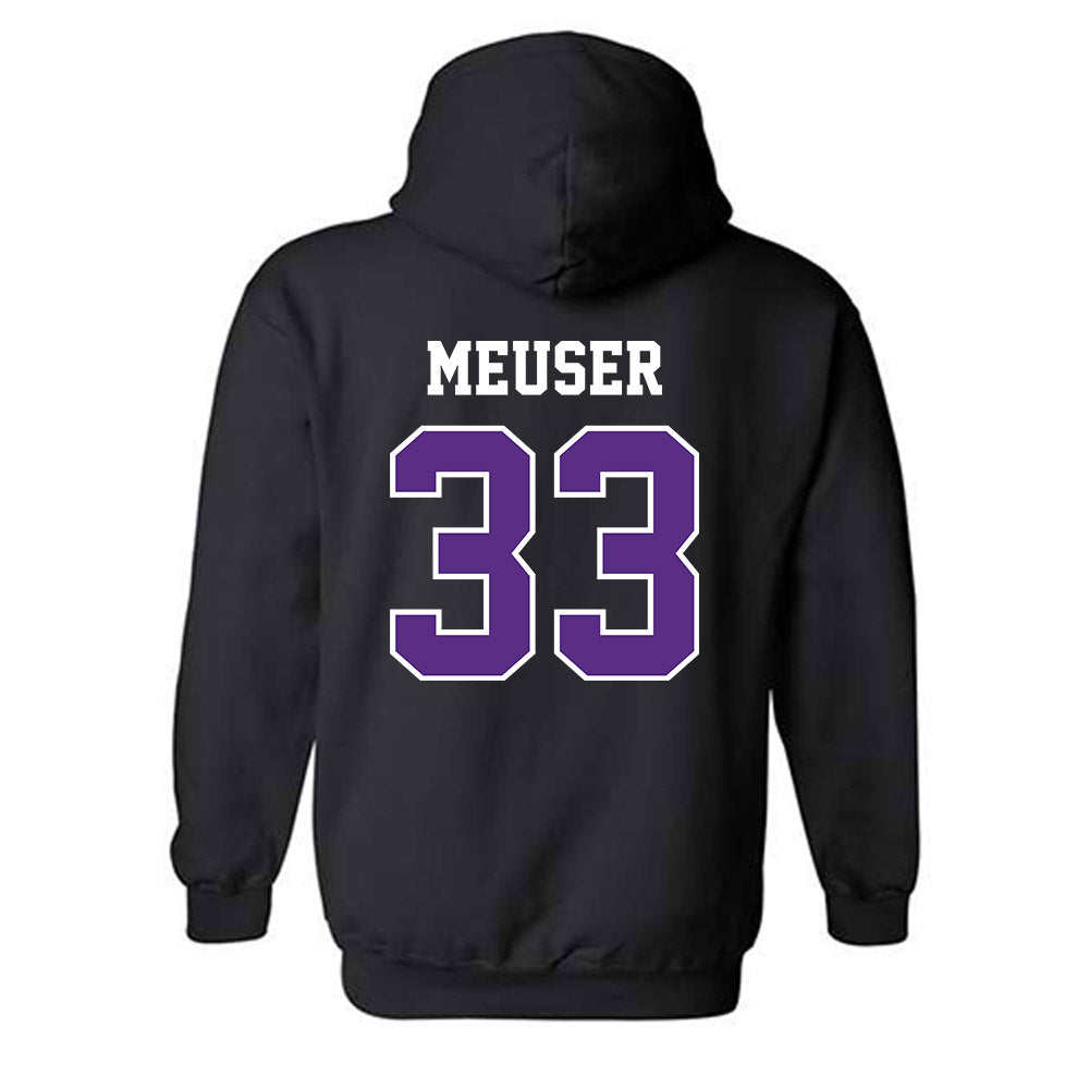 Stonehill - NCAA Men's Basketball : Ethan Meuser - Classic Shersey Hooded Sweatshirt-1