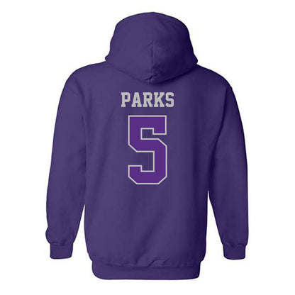 Stonehill - NCAA Baseball : Sam Parks - Classic Shersey Hooded Sweatshirt-1