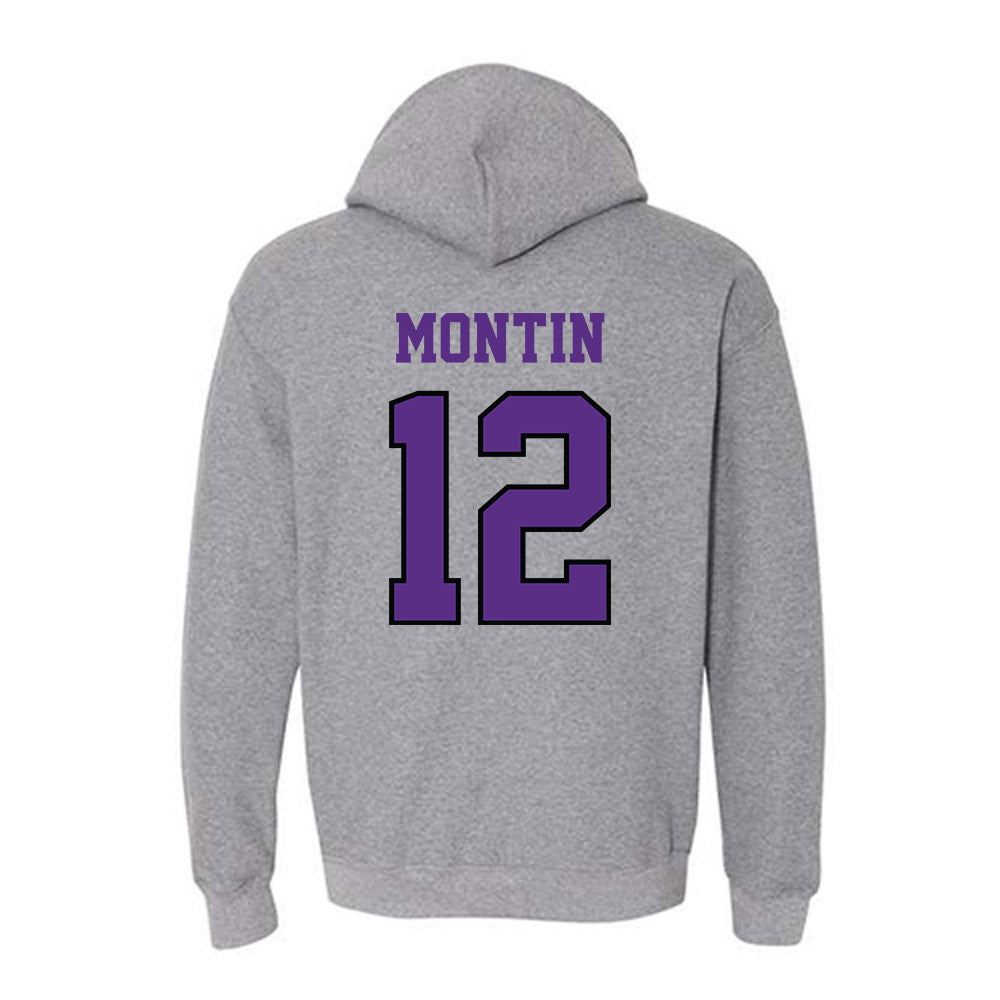 Stonehill - NCAA Men's Basketball : Eino Montin - Classic Shersey Hooded Sweatshirt-1