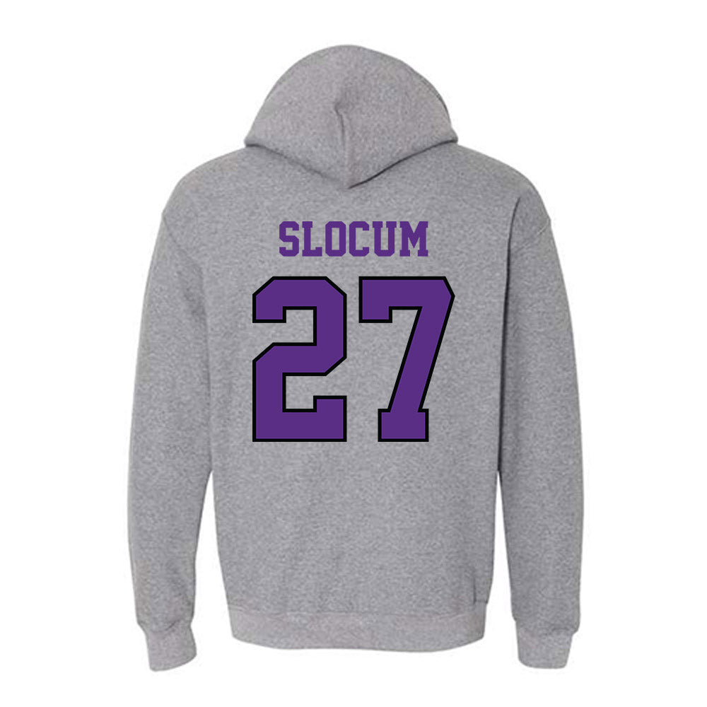 Stonehill - NCAA Women's Ice Hockey : Makenna Slocum - Classic Shersey Hooded Sweatshirt-1