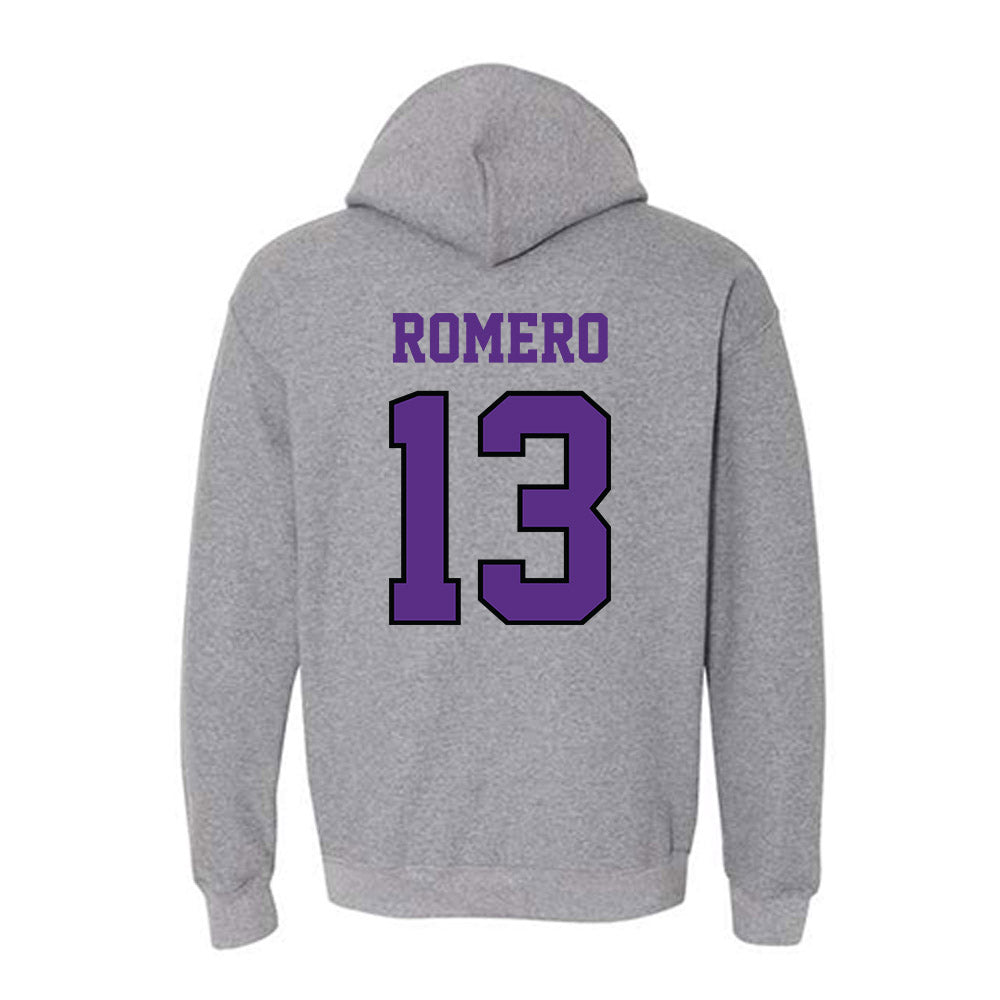 Stonehill - NCAA Baseball : Armanis Romero - Classic Shersey Hooded Sweatshirt-1