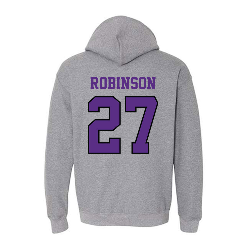 Stonehill - NCAA Baseball : Kacin Robinson - Classic Shersey Hooded Sweatshirt-1