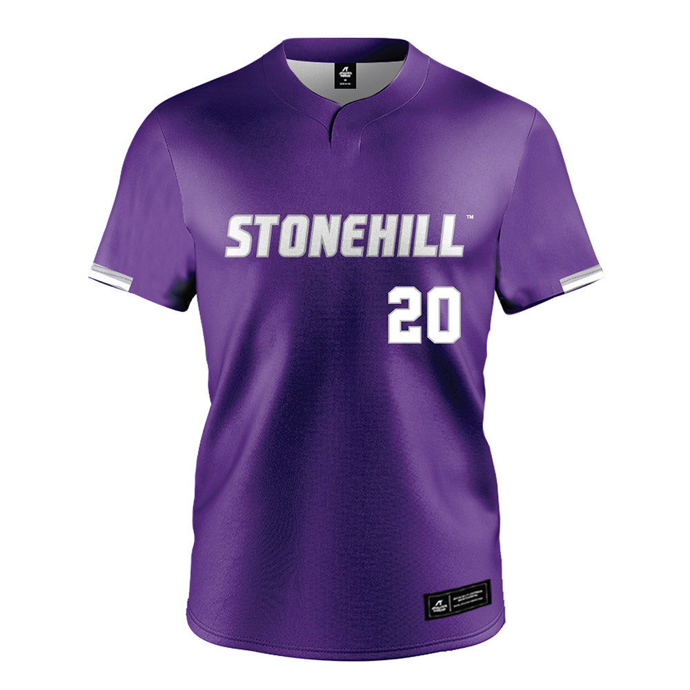 Stonehill - NCAA Baseball : Hunter Bell - Purple Jersey-0