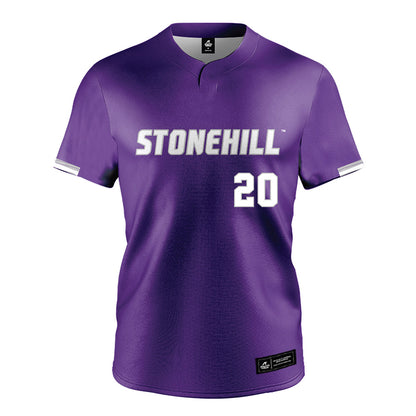 Stonehill - NCAA Baseball : Hunter Bell - Purple Jersey-0