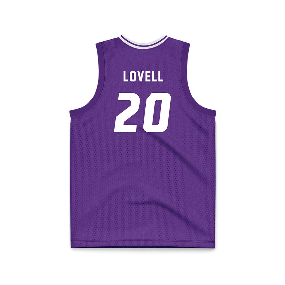 Stonehill - NCAA Men's Basketball : Cory Lovell - Purple Basketball Jersey-1