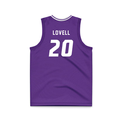 Stonehill - NCAA Men's Basketball : Cory Lovell - Purple Basketball Jersey-1