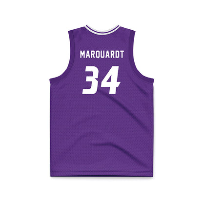 Stonehill - NCAA Men's Basketball : Neal Marquardt - Purple Basketball Jersey-1