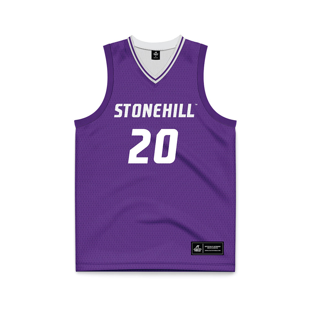 Stonehill - NCAA Men's Basketball : Cory Lovell - Purple Basketball Jersey-0