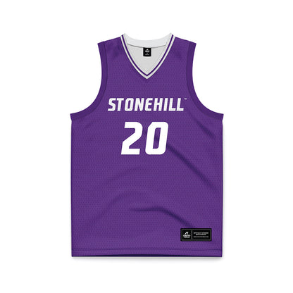 Stonehill - NCAA Men's Basketball : Cory Lovell - Purple Basketball Jersey-0