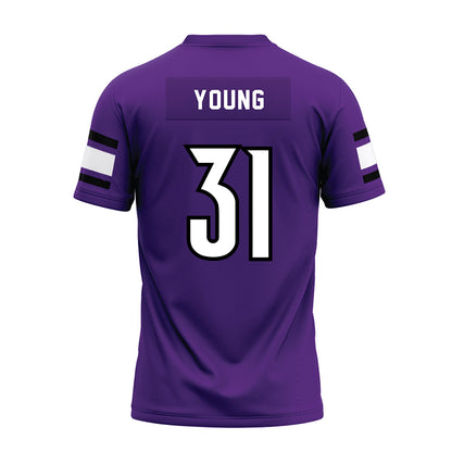 Stonehill - NCAA Football : Tyler Young - Purple Premium Football Jersey-1