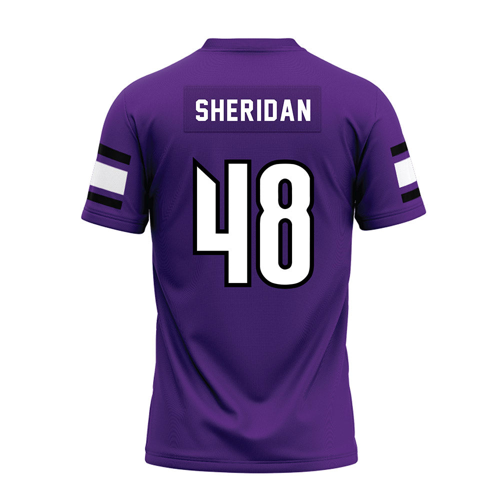 Stonehill - NCAA Football : Kevin Sheridan - Purple Premium Football Jersey-1