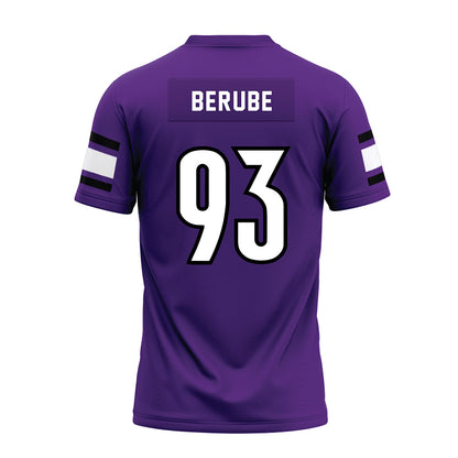 Stonehill - NCAA Football : Brenden Berube - Purple Premium Football Jersey-1