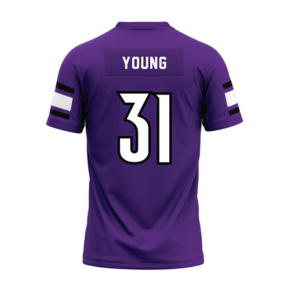 Stonehill - NCAA Football : Tyler Young - Purple Premium Football Jersey-1