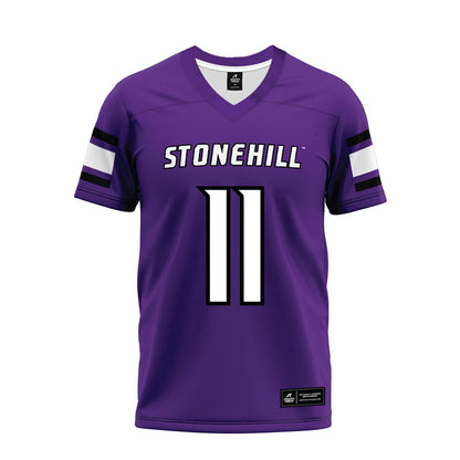Stonehill - NCAA Football : Brigham Dunphy - Purple Premium Football Jersey-0
