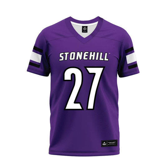 Stonehill - NCAA Football : George Nelson - Purple Premium Football Jersey-0