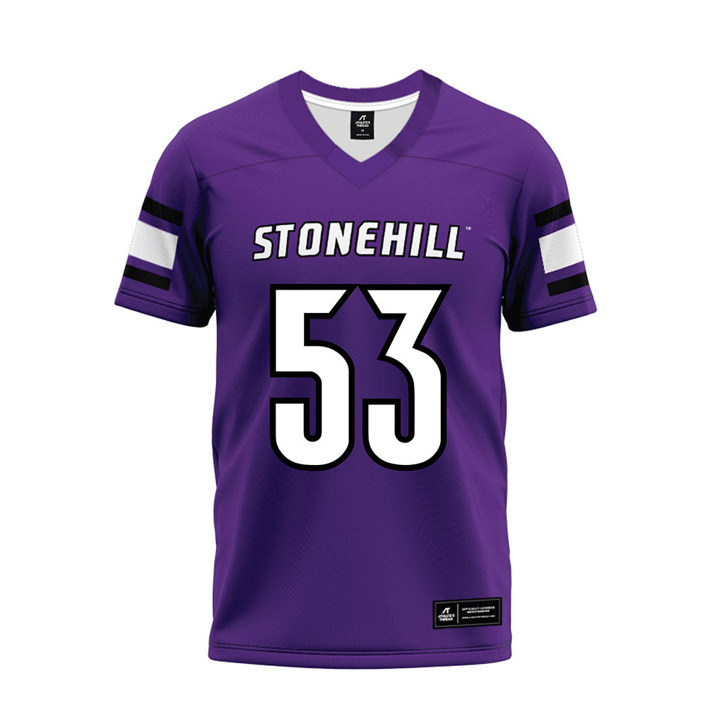 Stonehill - NCAA Football : Joshua Osuagwu - Purple Premium Football Jersey-0