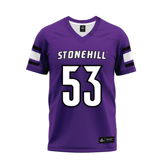 Stonehill - NCAA Football : Joshua Osuagwu - Purple Premium Football Jersey-0
