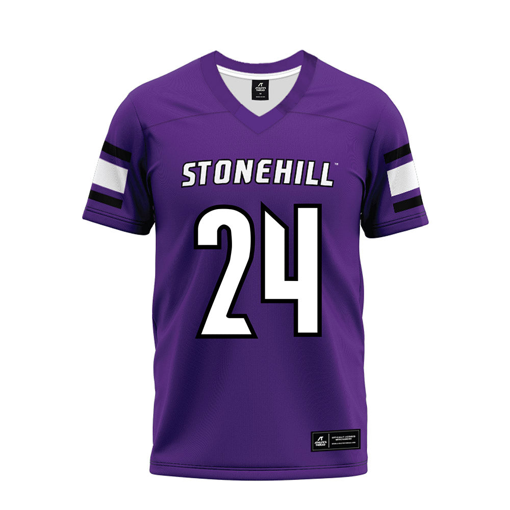 Stonehill - NCAA Football : Emory Sirman - Purple Premium Football Jersey-0
