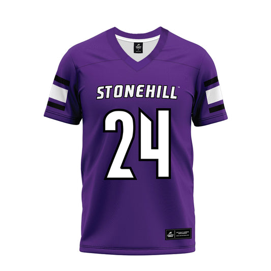 Stonehill - NCAA Football : Emory Sirman - Purple Premium Football Jersey-0