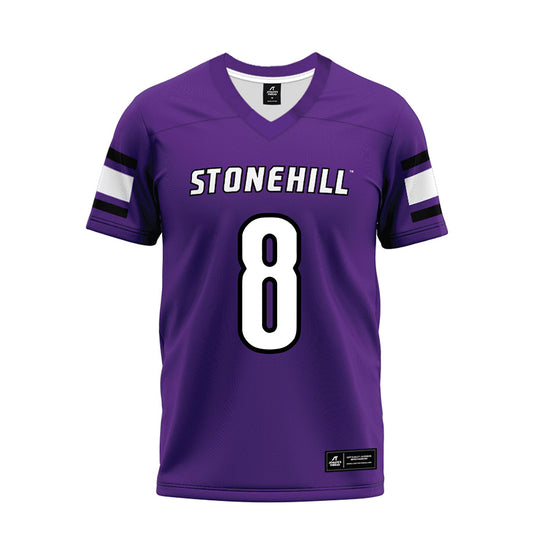 Stonehill - NCAA Football : John Flynn - Purple Premium Football Jersey-0