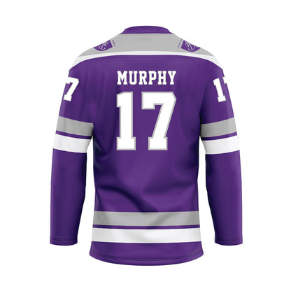 Stonehill - NCAA Men's Ice Hockey : Patrick Murphy - Purple Hockey Jersey-1